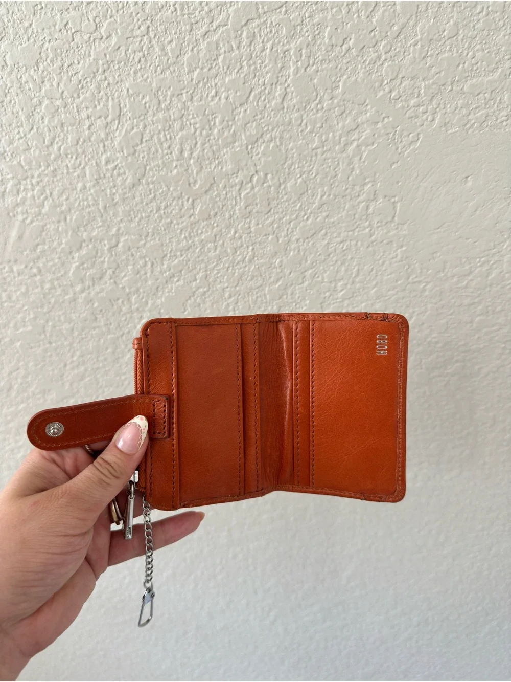 hobo val indexer brown leather card holder